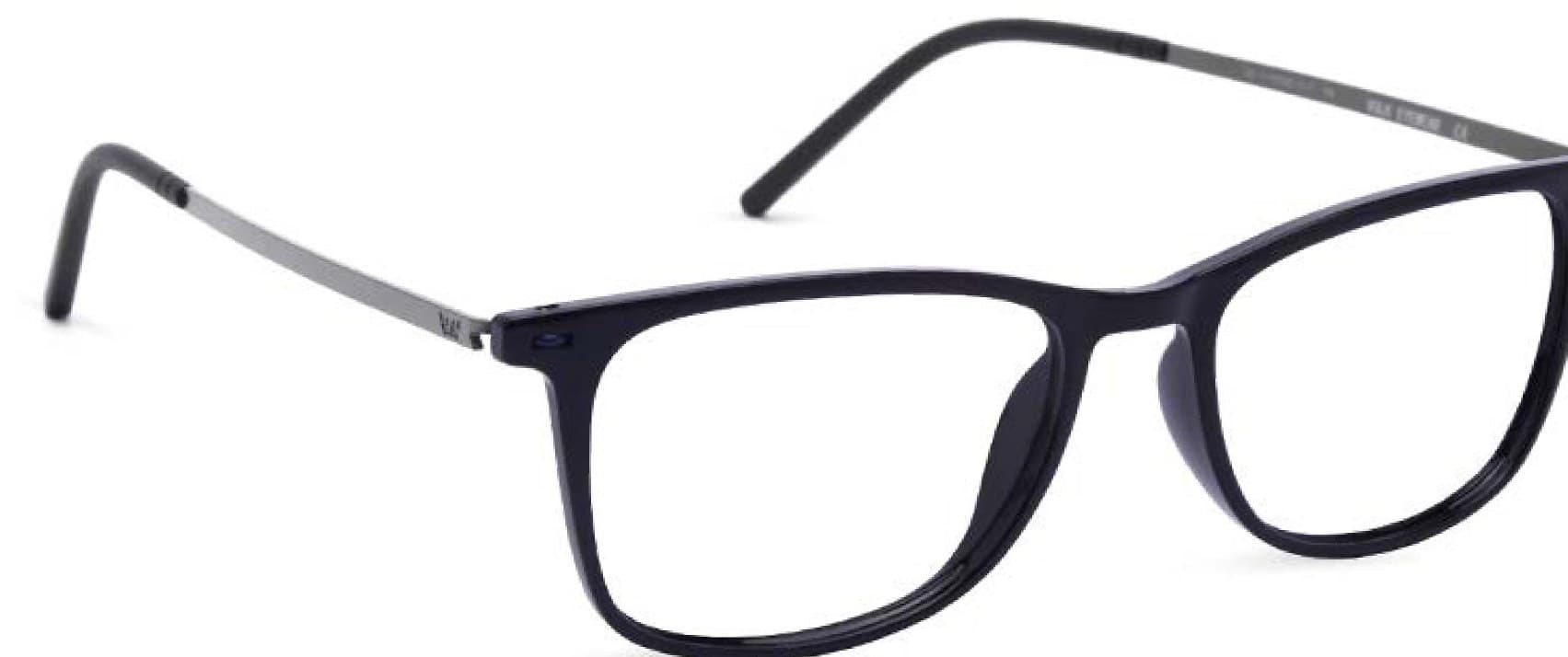 Armazón de receta Vulk Single SBLK-MBLUE OPTICS *, armazón de g-flex con bisagra integrada, patilla de monel con terminal de acetato laminado hecho a mano