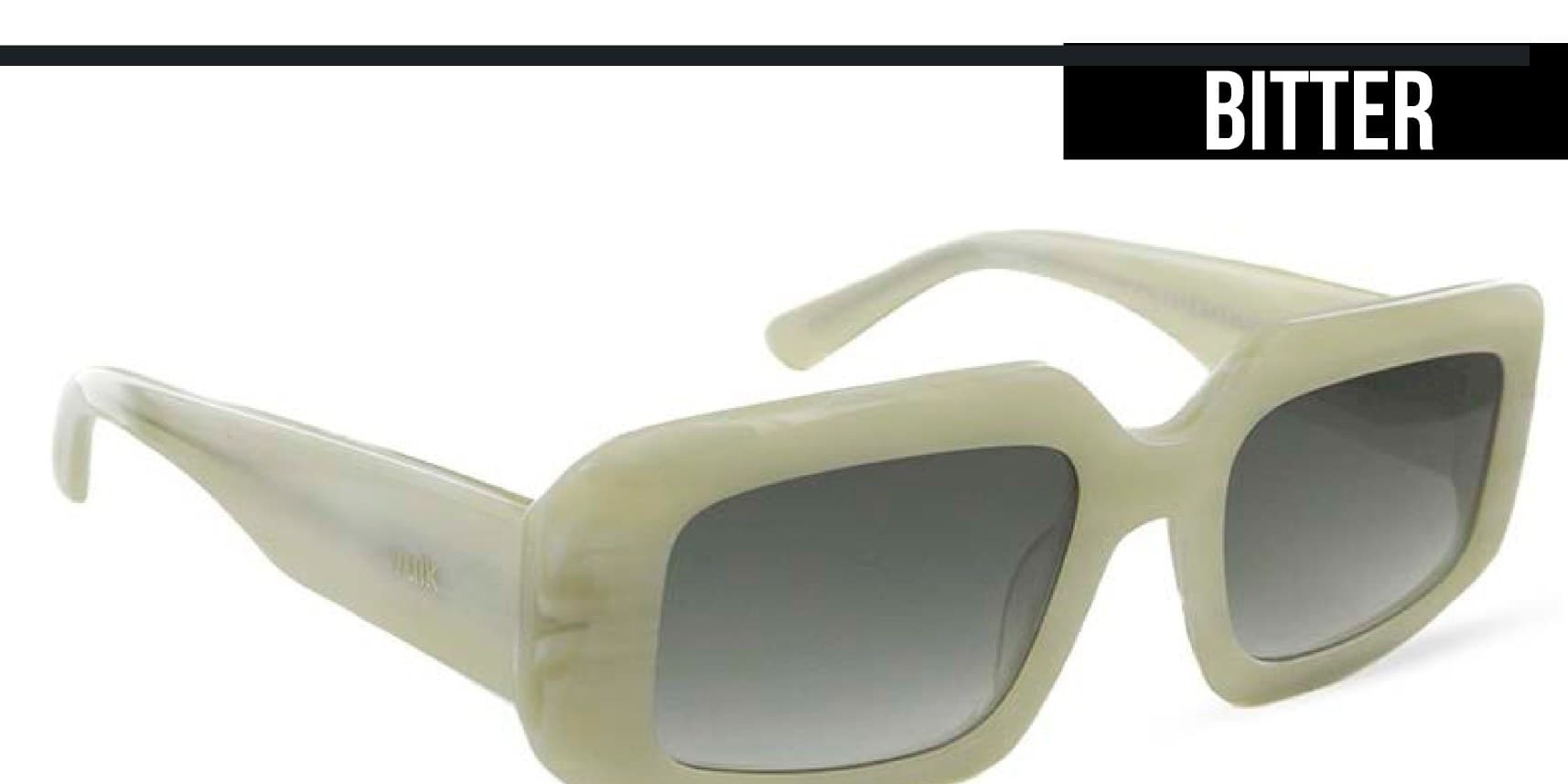 Anteojos de sol Vulk Bitter STRIP BONE/G.GRAY, armazón de acetato biodegradable con bisagras de acero inoxidable
