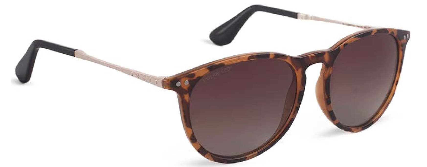 Anteojos de sol Rusty Zion F223-J.GOLD/DRT02 POLARIZED, armazón de g-flex con patillas de metal y terminales de acetato hechas a mano