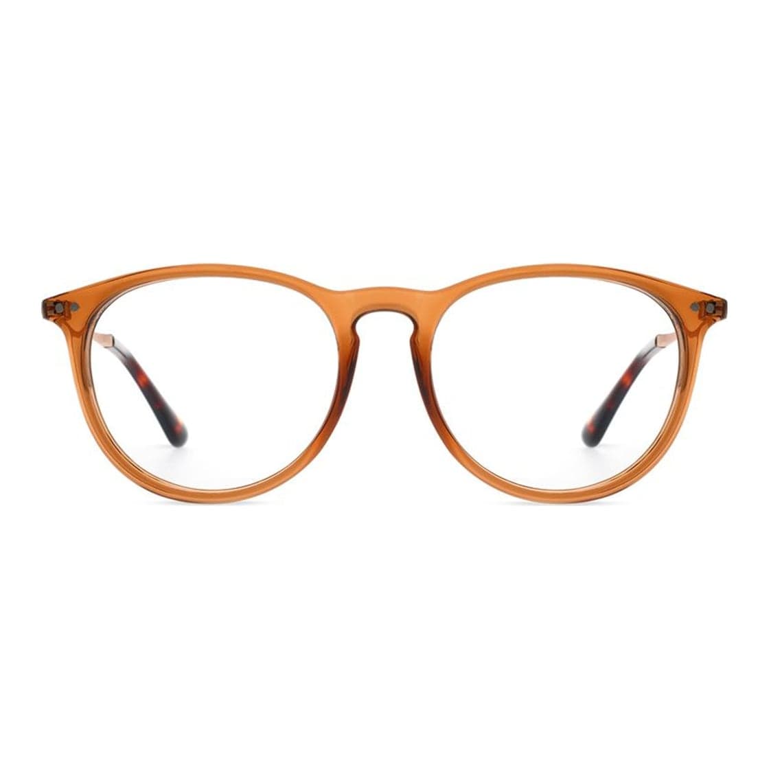 Armazón de receta Rusty Zion L.ORANGE-M.GOLD OPTICAL *, armazón de g-flex, patillas de metal con terminales de acetato hechas a mano