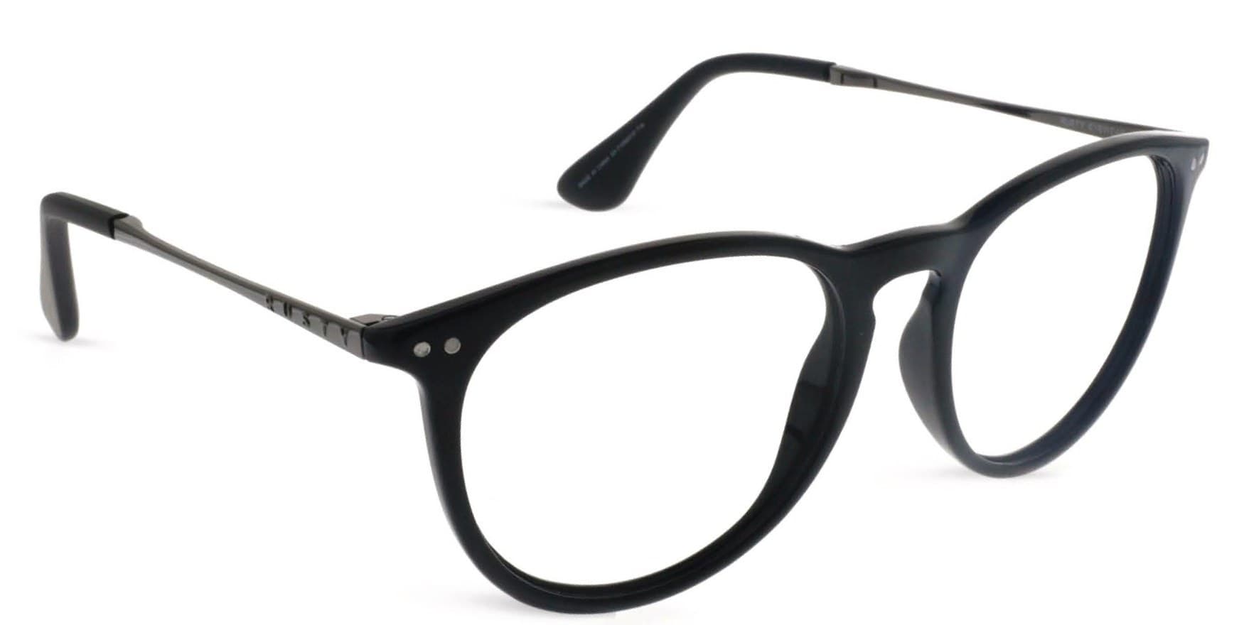 Armazón de receta Rusty Zion SBLK-D.GUN OPTICAL, armazón de g-flex, patillas de metal con terminales de acetato hechas a mano