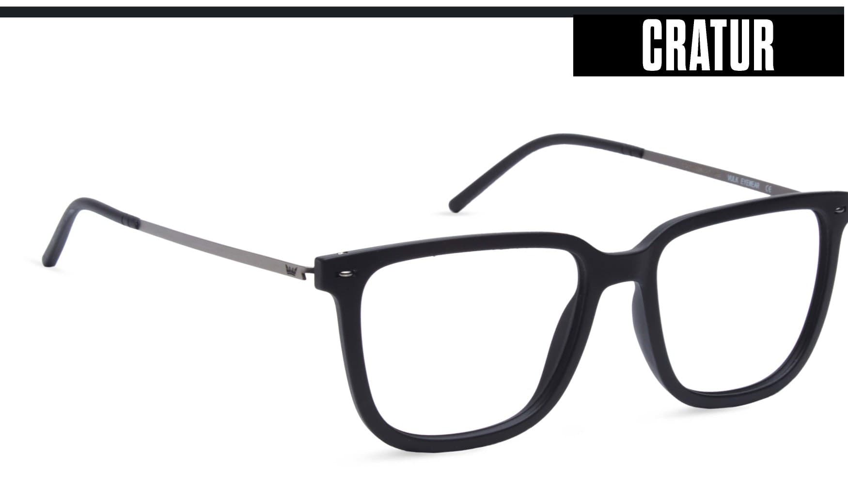 Armazón de receta Vulk Cratur MBLK-GUN OPTICS *, armazón de g-flex | bisagra integrada. patilla de acero inoxidable con terminal de goma ajustable