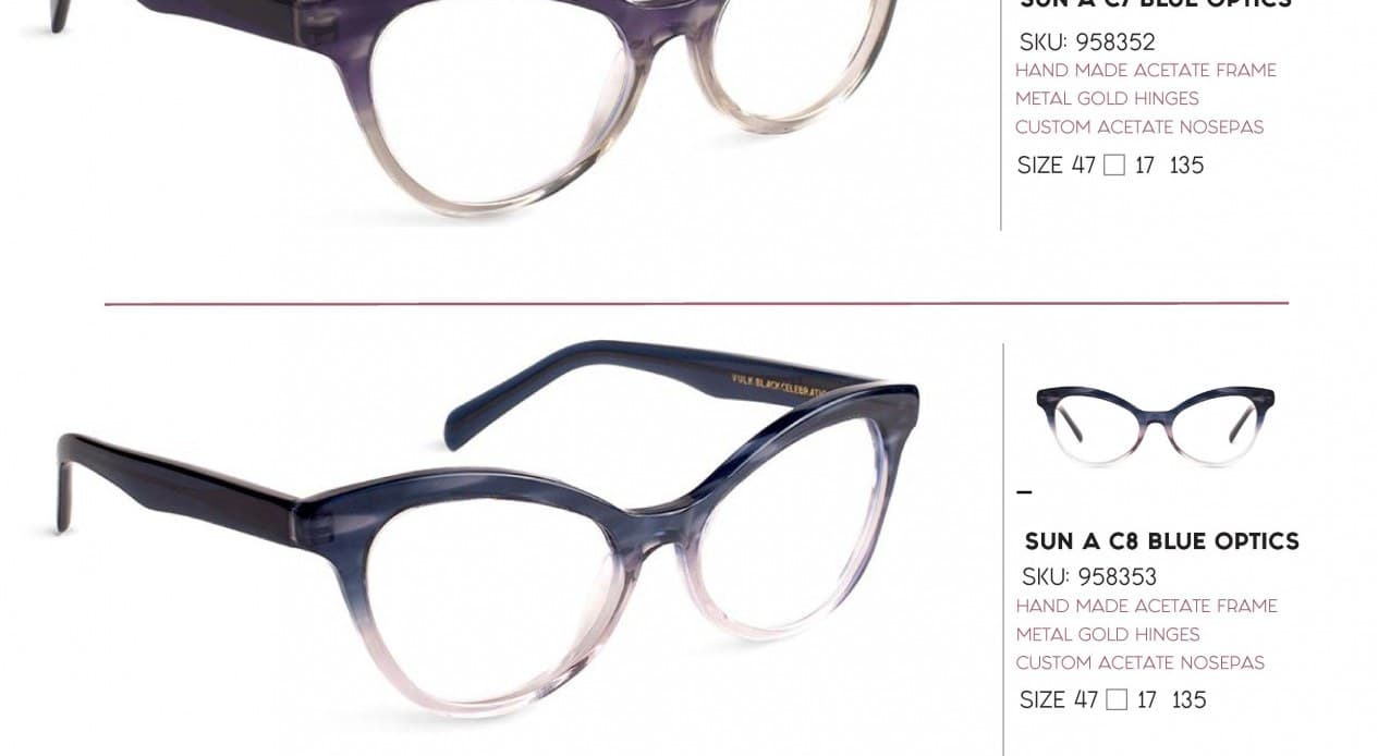 Armazón de receta Vulk Sun A C6 OP B CUT (BCT), armazón de acetato hecho a mano, bisagras metálicas doradas, plaquetas de acetato personalizadas