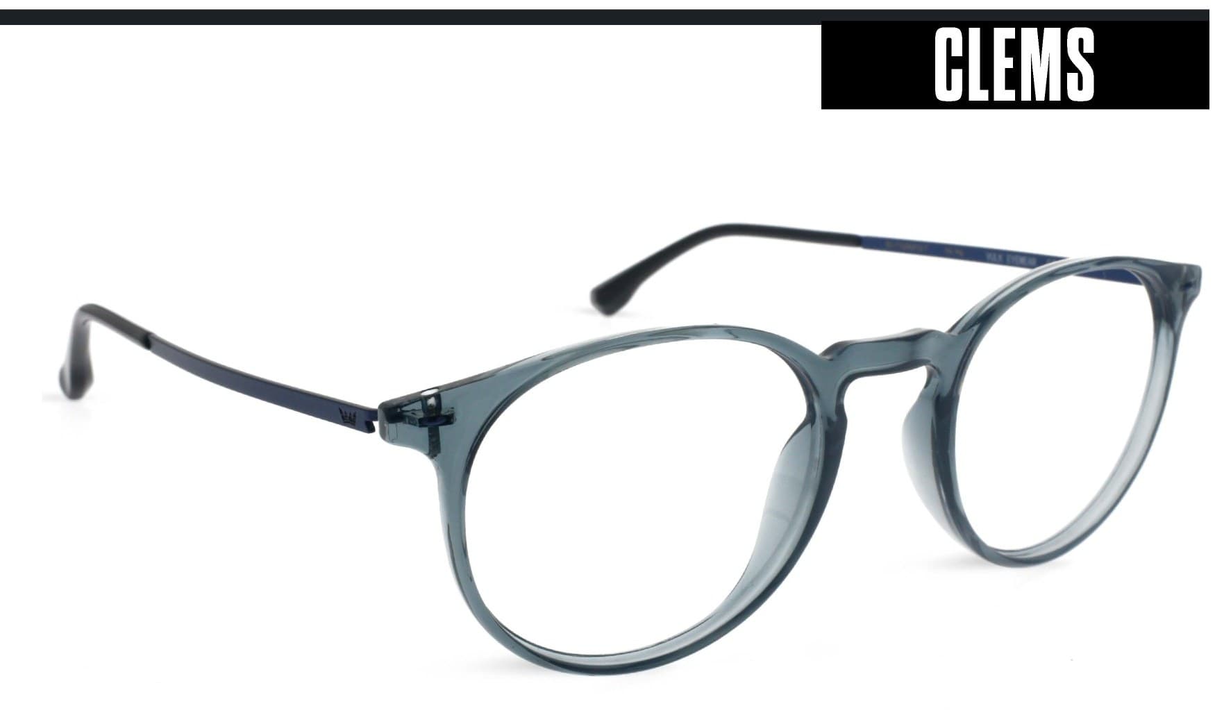 Armazón de receta Vulk Clems STEELBLUE-BLUE OPTICS*, armazón de g-flex | bisagra integrada. patilla de acero inoxidable con terminal de goma ajustable