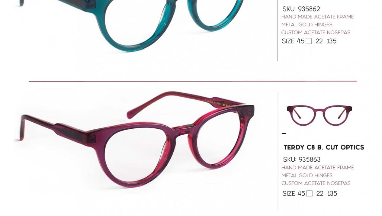 Armazón de receta Vulk Terdy C6 OP B CUT (BCT), armazón de acetato hecho a mano, bisagras metálicas doradas, plaquetas de acetato personalizadas