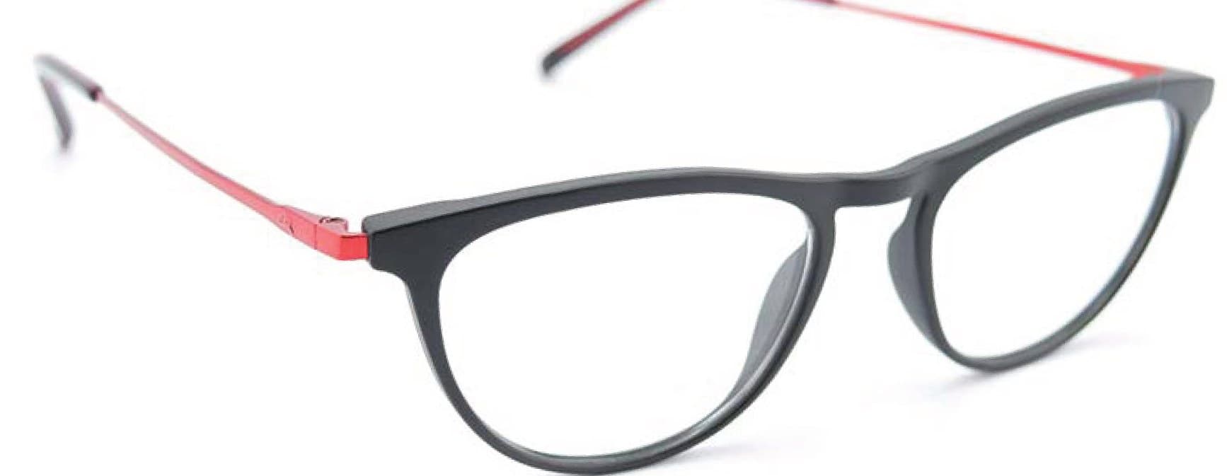 Armazón de receta Rusty Indie MBLK-256 OPTICAL, armazón de g-flex, patillas de metal con terminales de acetato hechas a mano