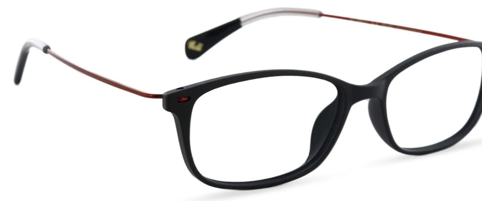 Armazón de receta Vulk Zuke MBLK-MRED256 OPTICS *, armazón de g-flex con bisagra integrada, patilla de monel con terminal de acetato laminado hecho a mano