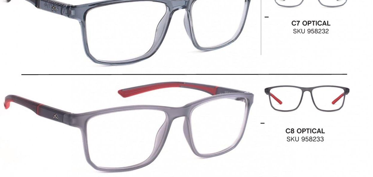Armazón de receta Rusty Scott C6 OPTICAL, armazón de grilamid, patilla de grilamid de doble inyección en goma, terminal ajustable