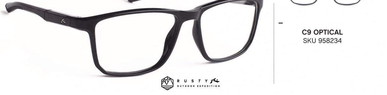 Armazón de receta Rusty Scott C7 OPTICAL, armazón de grilamid, patilla de grilamid de doble inyección en goma, terminal ajustable