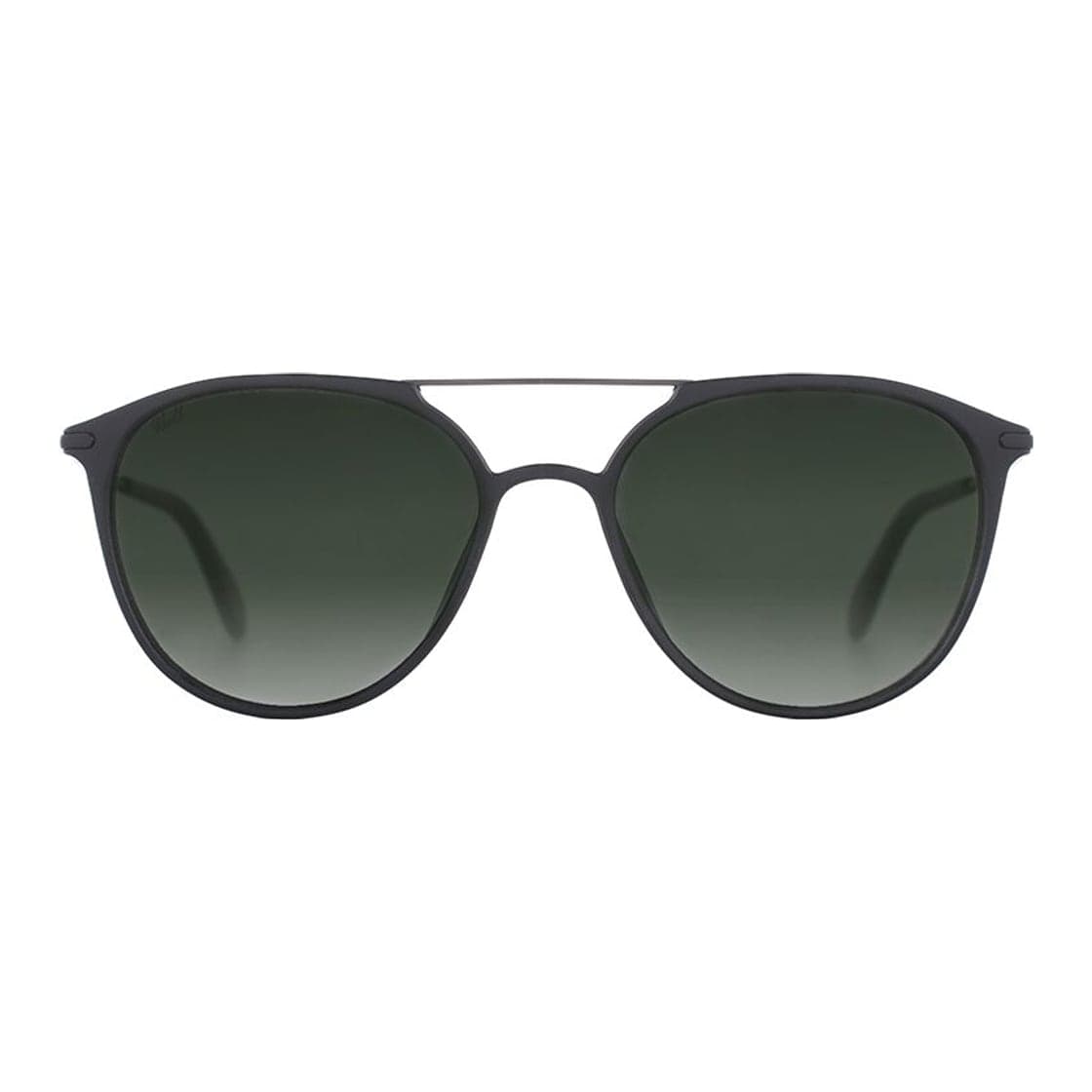 Anteojos de sol Vulk Bennie 53 MBLK-BLK/G.GREEN *, armazón de g-flex con barra metálica, patillas de metal con sistema flex y terminales de goma