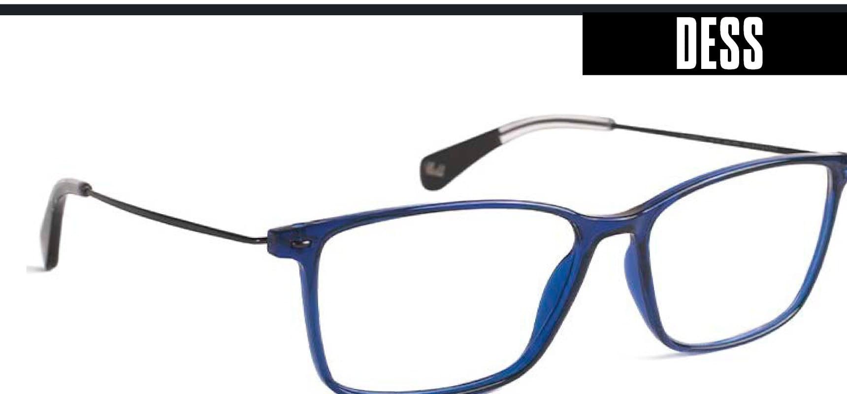 Armazón de receta Vulk Dess SBLUE-GUN OPTICS *, armazón de g-flex, patillas de monel con terminal de acetato laminado hecho a mano