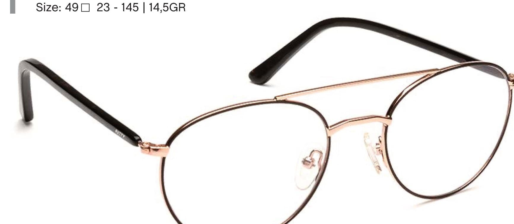 Armazón de receta Rusty Uana LG OPTICAL, armazón de metal, patillas de acetato