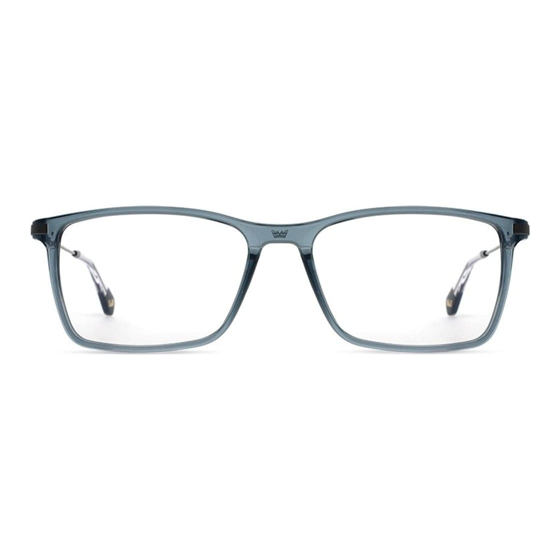 Armazón de receta Vulk Vround STEELBLUE-GUN OPTICS *, armazón de g-flex con bisagra integrada, patilla de monel con terminal de acetato laminado hecho a mano