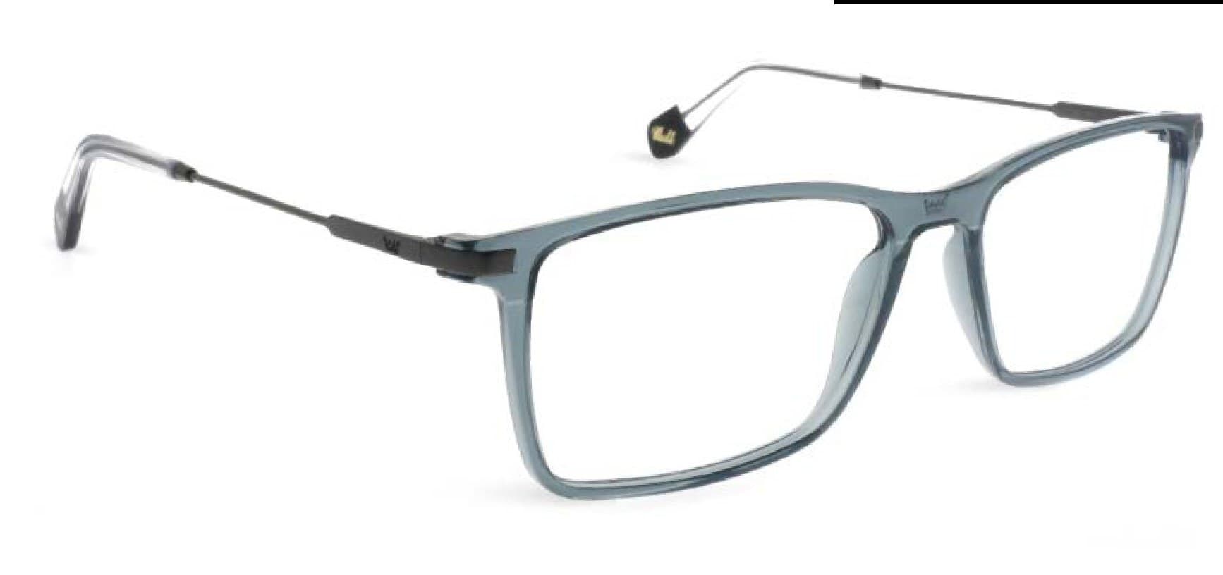 Armazón de receta Vulk Vround STEELBLUE-GUN OPTICS *, armazón de g-flex con bisagra integrada, patilla de monel con terminal de acetato laminado hecho a mano