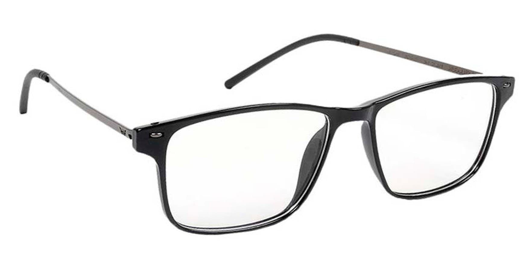 Armazón de receta Vulk Across SBLK-GUN OPTICS, armazón de g-flex | bisagra integrada patillas de acero inoxidable con terminal de goma ajustable