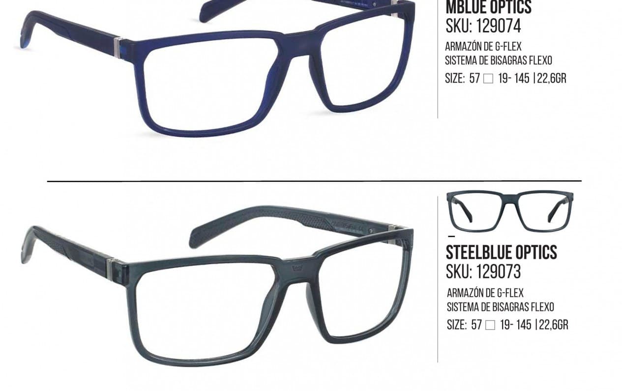 Armazón de receta Vulk Sede MBLK OPTICS *, armazón de g-flex con sistema de bisagras flexo