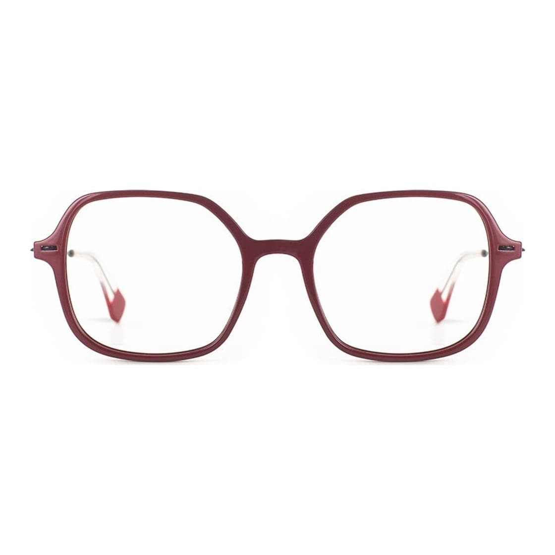 Armazón de receta Vulk Korna WINE RED-046 OPTICS, armazón de g-flex | bisagra integrada patilla de monel con terminal de acetato laminado hecho a mano